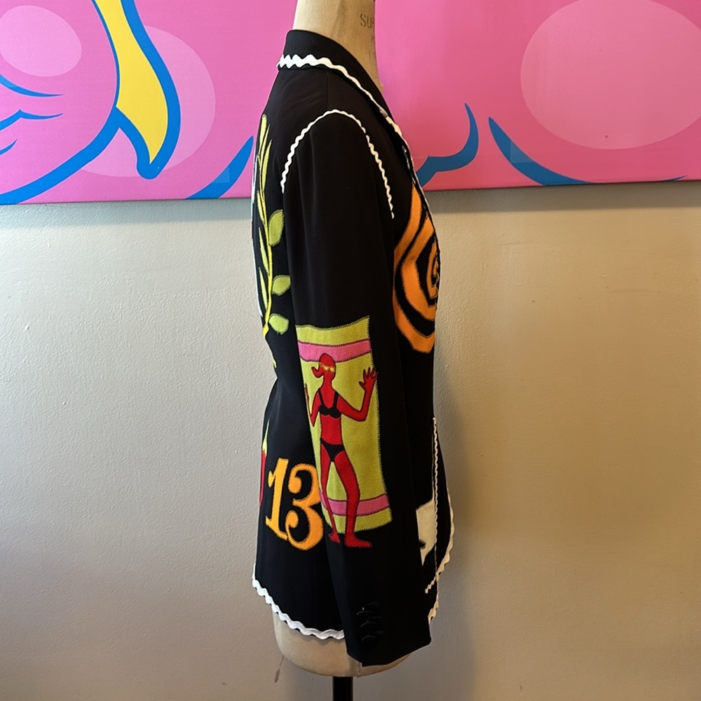 Moschino Cheap Chic RicRack Blazer Sun Palm Tree The Nanny Iris Apfel - Picture 5 of 14